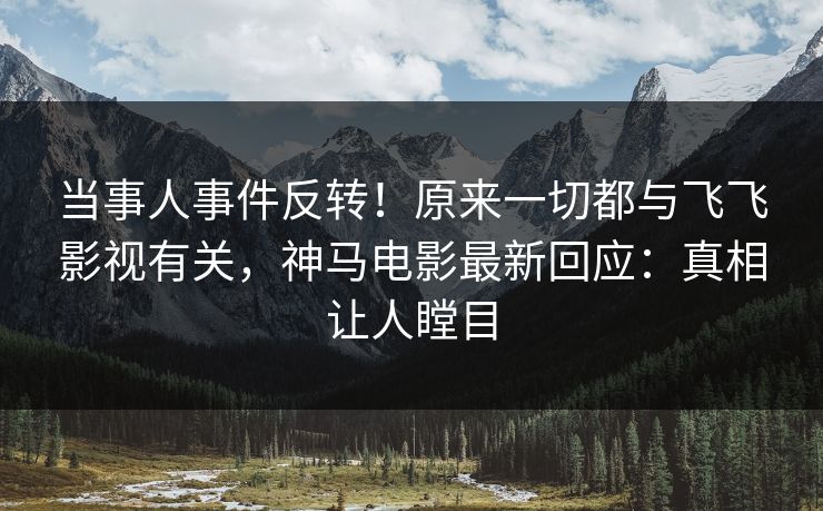 当事人事件反转！原来一切都与飞飞影视有关，神马电影最新回应：真相让人瞠目