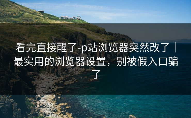 看完直接醒了-p站浏览器突然改了｜最实用的浏览器设置，别被假入口骗了